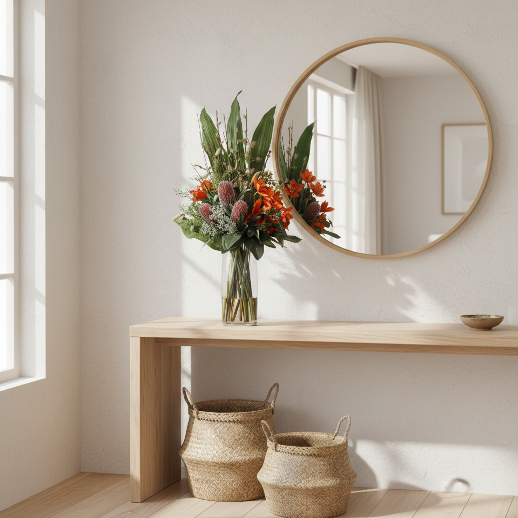 Orange Orchid and Pincushion Protea lifestyle image